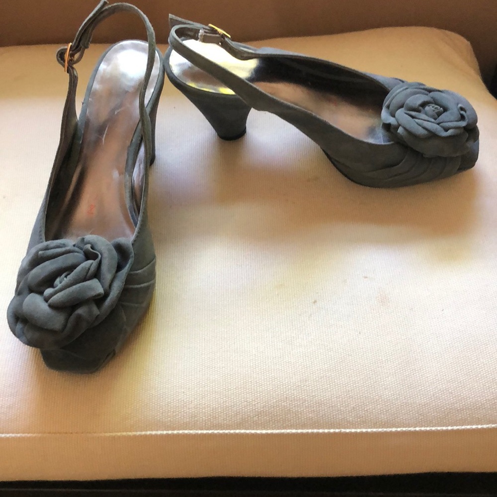 Sacha London grey suede sling backs